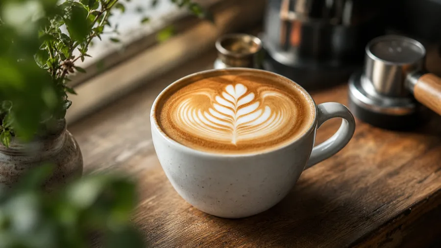 Cafe Guru website preview with latte art