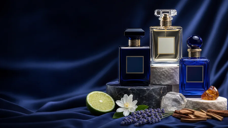 Perfume Guru website preview with perfume bottles